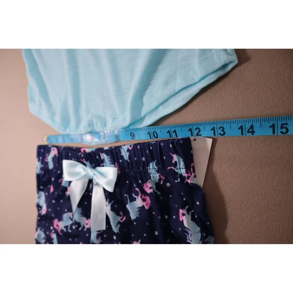 Max & Olivia Girls T-shirt and Shorts with Scrunchie 3 Pc Pajama‎ Set - Size L